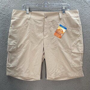 Columbia Shorts Womens 16 Tan Cloverdale Cargo Omni Shade Omni Wick Outdoors